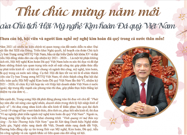 Chủ tịch Hội Mỹ nghệ Kim hoàn Đá quý Việt Nam chúc mừng năm mới