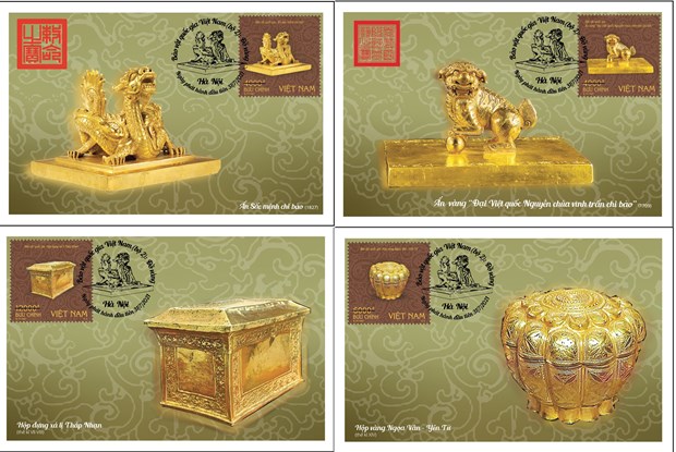 Phát hành bộ tem “Bảo vật quốc gia Việt Nam: Đồ vàng”